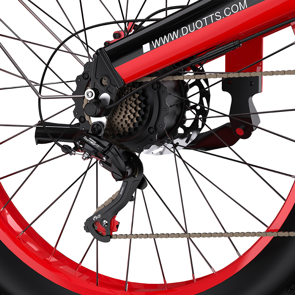 DUOTTS N26 RED – E-Bike con Doppia Modalità di Guida, DOPPIO MOTORE 750W, Display LCD Avanzato e Sospensione Regolabile