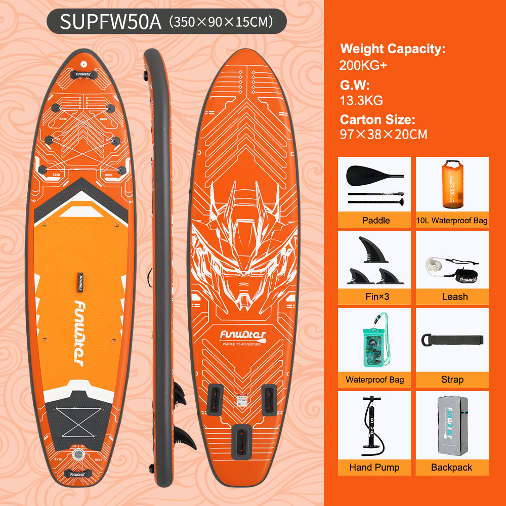 Tavola SUP Gonfiabile FOUNDER X 350*90*15 | Portata 200kg+ | Larghezza 90cm | Base GoPro | Kit completo