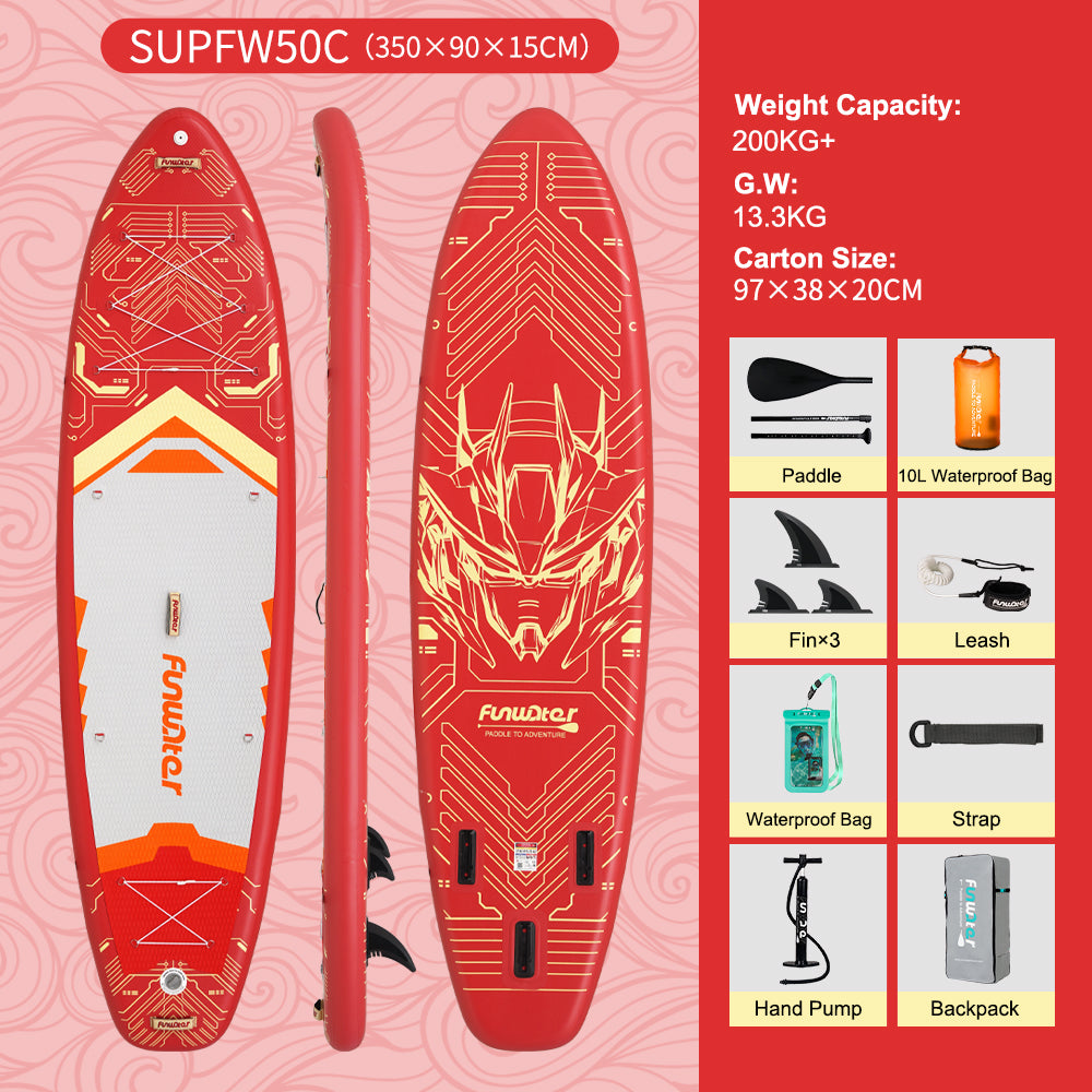 Tavola SUP Gonfiabile FOUNDER 350*90*15 | Portata 200kg+ | Larghezza 90cm | Base GoPro | Kit completo