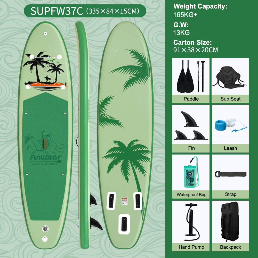 Tavola SUP Gonfiabile MIAMI X 335x84x15  | Portata 165kg+ | Con Seggiolino | Base GoPro | Kit Pesca Completo