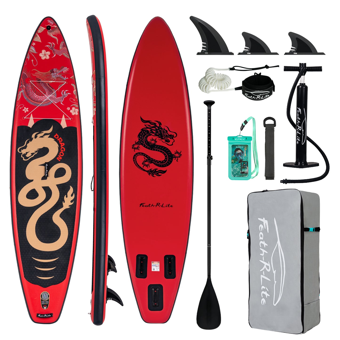 Tavola SUP Gonfiabile  Pulse Red 350*84*15 | Portata 180kg+ | Ultra Stabile | Base GoPro | Kit Completo (Copia)
