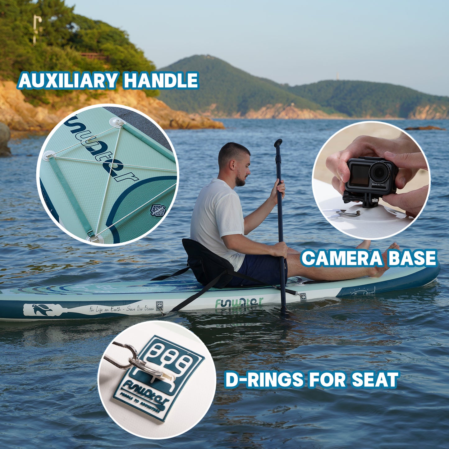 Tavola SUP gonfiabile 'Sea Turtle' 10'6" | Portata 150kg | Dual Layer & Seggiolino | Kit Completo