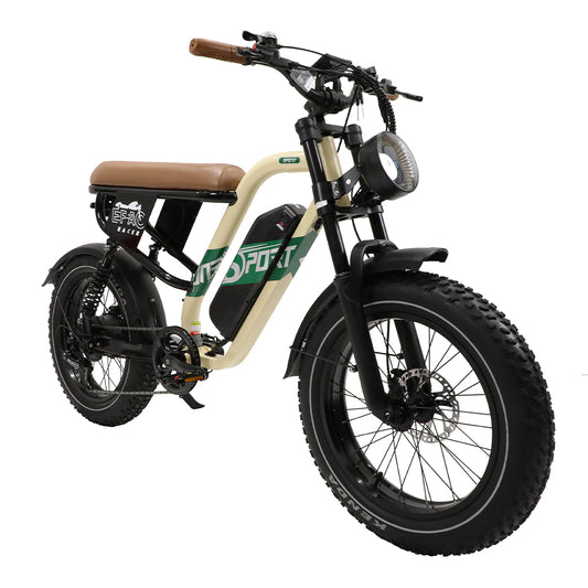 ONESPORT W66 BEIGE – E-BIKE Urbana con Batteria Integrata, Motore BAFANG 48V  500W e Display LCD