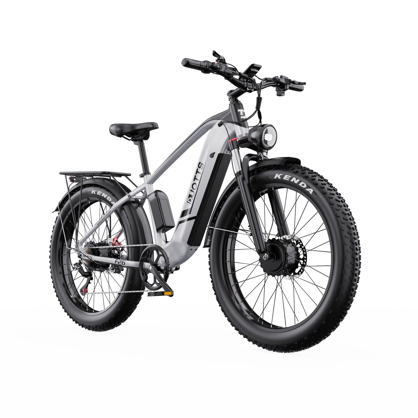 DUOTTS F26 PRO SILVER – E-Bike Cargo Elettrica con Doppio Motore da 750W, Batteria Rimovibile 48V 20AH Samsung  e Display LCD
