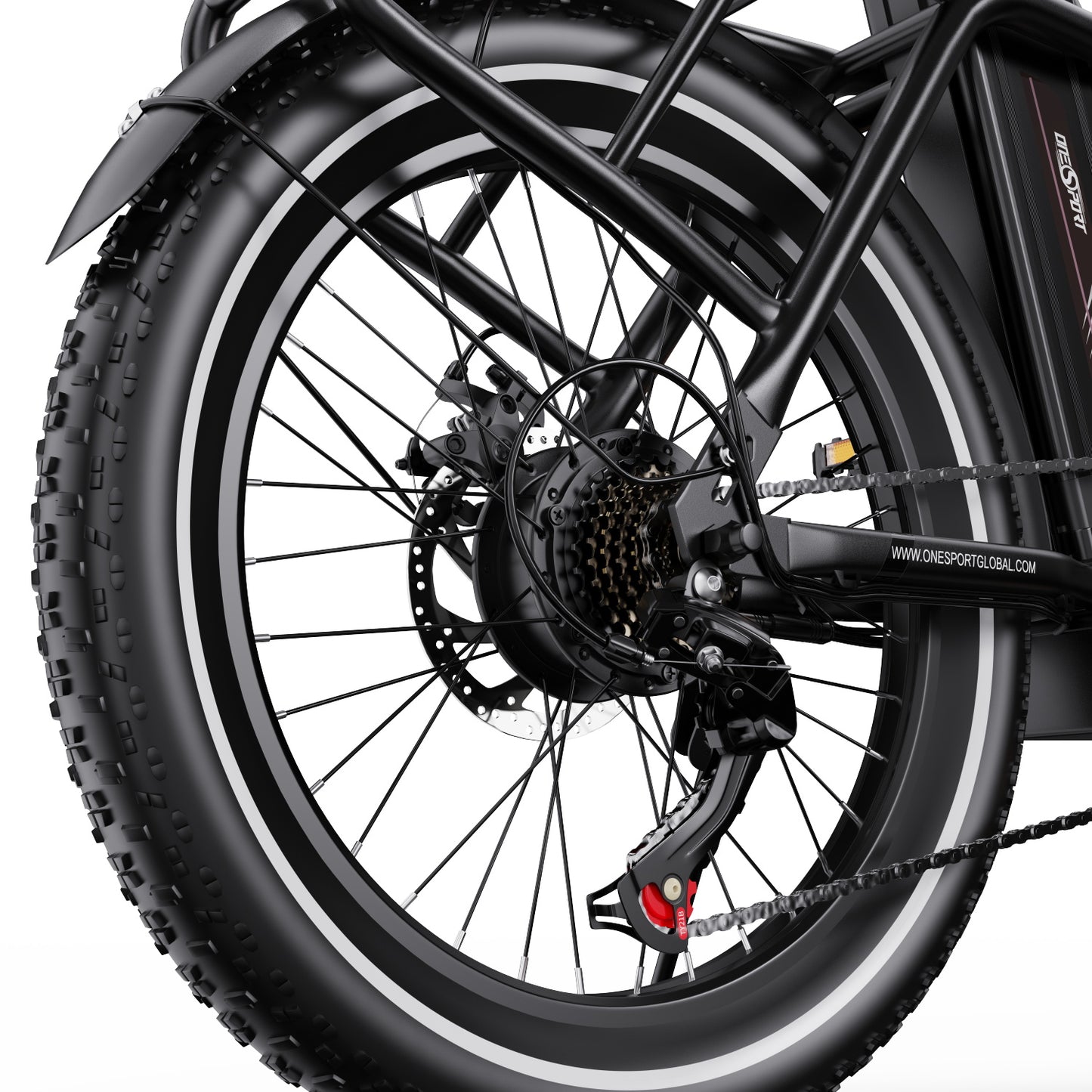 ONESPORT OT16 BLACK-BROWN – E-BIKE Pieghievole con Motore 48V 250W Potente, Batteria Rimovibile e Sospensioni