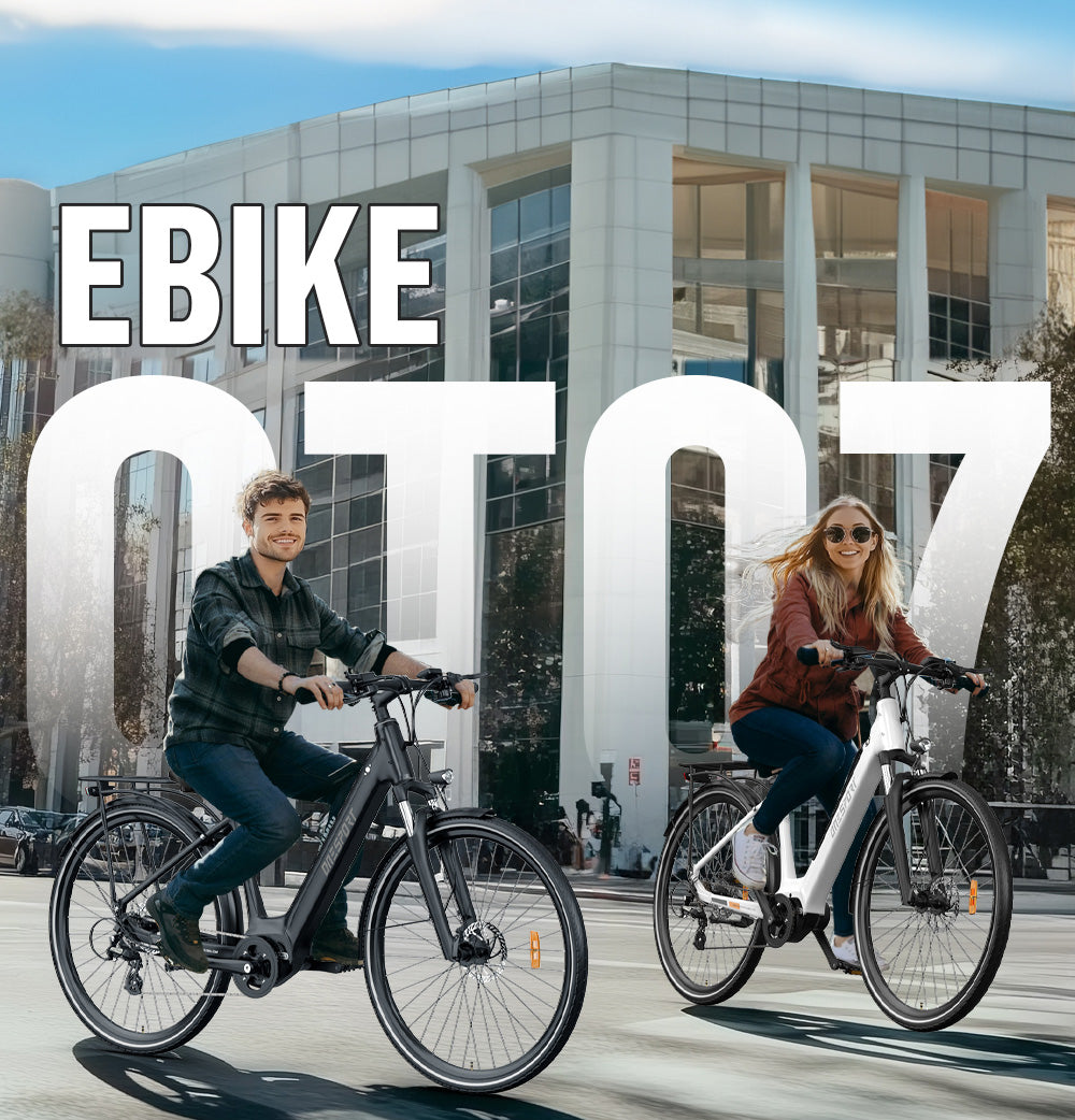 ONESPORT OT-07 WHITE– E-Bike Urbana con Motore BAFANG da 250W 36V, Batteria Rimovibile e Sospensione Regolabile
